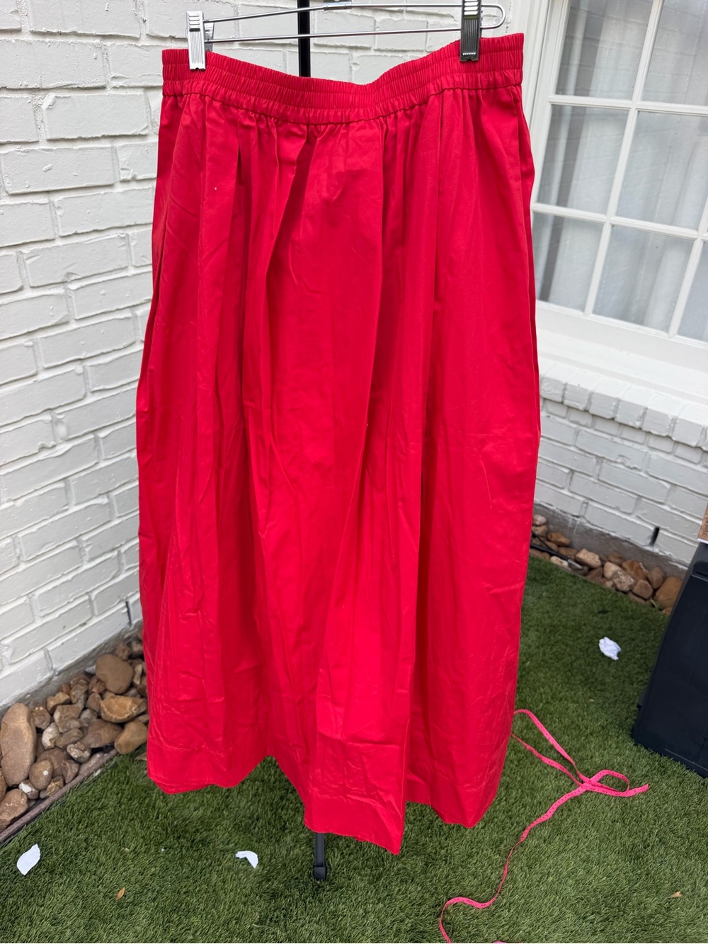 Maeve Anthropologie Red Maxi Skirt NWT Medium Elastic Waist Pockets - Picture 14 of 15